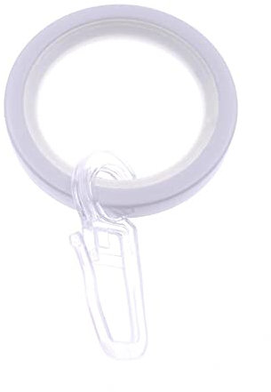 DécoProfi 10x Gardinenringe Vorhangringe mit Haken Weiß Ø 30mm I Ringe für Gardinenstangen Ø 20mm I Geeignet für Vorhang-Gardinenstange