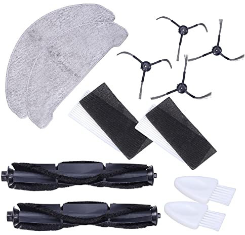 Purepower Set di Accessori per Xiaomi Viomi S9 | 2X Filtro Hepa, 4X Spazzola Laterale, 2X Spazzola Principale, 2X Aiuto Pulizia, 2X Panno di Pulizia | Ricambi per Aspirapolvere