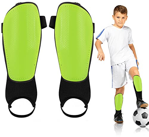 Kinder Schienbeinschoner Fußball,Atmungsaktiv Fußball Shin Guards mit Knöchelschutz Jugend Kind Leichte Wadenschutzausrüstung für Jungen Mädchen(S)
