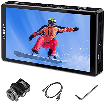 Feelworld CUT6S 6 Zoll DSLR Kamera Monitor Recorder Touchscreen Field Monitor FHD 1920x1080 3G-SDI 4K HDMI 3D LUT mit Blitzschuhhalterung