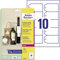 AVERY Zweckform T2002-10 stabile Anhänger 100 Stück inkl. Schnüre (90x50mm auf A4, beidseitig bedruckbare Produktanhänger, extra glatte Kanten, Geschenkanhänger, Preisanhänger) Karton 220g, weiß