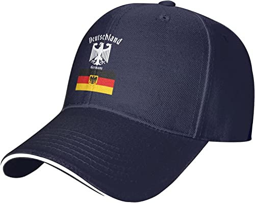 934 Herren Damen Distressed Basecap Deutschland-Flagge-Emblem Baseball Kappe Mütze Mode Angeln Hüte Leicht Abwaschbar Baseballmütze Für Wander Laufen Kletter
