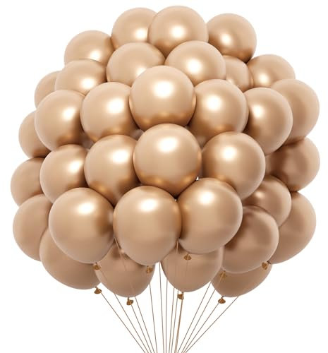 Luftballons Champagner Metallic 60 Stück Helium Ballons Goldene Luftballons Hochzeit Girlande Für Geburtstagsdeko, Hochzeitsdeko, Taufe Deko, Partydeko, Verlobung Deko Bunt Metallic Luftballons