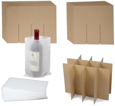 HESESOH 3 Set Glass Divider Kits for Moving Boxes, Kitchen Dish Packing Kit with 36 pcs Foam Pouches Fits in 16 x 12 x 12 Inch Box for Packing Shipping (Box Not Included)