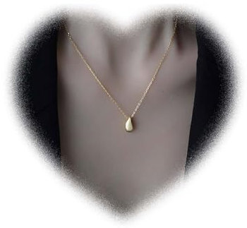 W WEILIRIAN Boho Tropfen-Anhänger-Halskette metallische Tropfen-Halskette Kette Gold minimale Halskette Schmuck für Frauen und Mädchen Geschenke (Gold)
