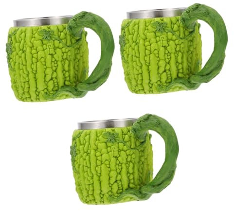 Alipis 3 Piezas jarro de cerveza vasos de te cerveza lata niños taza de camping decoración vintage taza de café vaso de cerveza decoración de la taza del hotel vegetal decoraciones