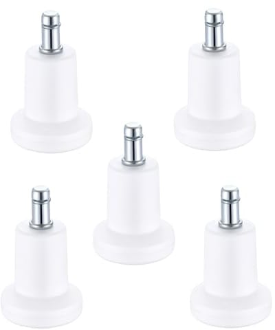 Xidouyuer Lot de 5 patins en forme de cloche de 6,3 cm pour remplacement de tapis, chaise de bureau ou tabouret, roues pivotantes sur roulettes fixes fixes avec patins en feutre autocollants, pieds de