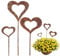 EUIOOVM 3 stück Gartendeko Rost, Herzen Gartenstecker Metall, Gartenstecker Stahl Rost Edelrost Wetterfest, Rost Deko für Garten für Gartendekoration Frühling Deko