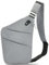 Muiyukka Diebstahlsichere Brusttasche für Herren Damen, Anti-Diebstahl Sling Bag Schultertasche, Mehrere Taschen Reisetasche Umhängetaschen Crossbody Bag für Freien Reisen, Grau