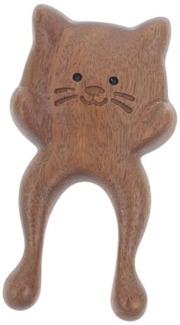 MERRYHAPY Reisefreundliches Katzengesicht Kleiner Nasenschaber Mit Holzgriff Gesichtsreinigung