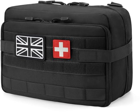 Jueachy Reiseapotheke, Groß Kapazität Medikamententasche Leer Erste Hilfe Tasche Taktische Molle Tasche First Aid Kit Notfalltasche Medikamenten Aufbewahrung für Outdoor Camping Reisen Motorrad