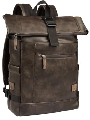 camel active Herren Rucksack mit strukturierter Optik Braun, Menswear-L