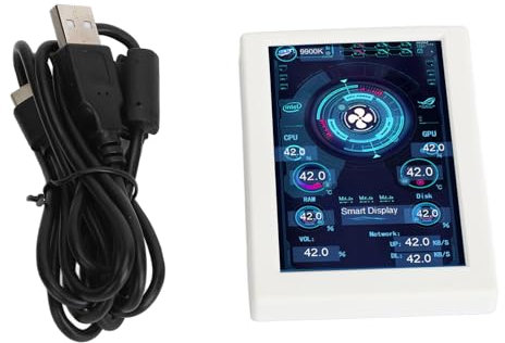 RockVOQRN IPS USB PC Temperaturanzeige Echtzeit-Monitor 360 Grad drehbar AIDA64 CPU-Datenanzeige