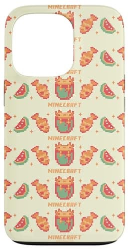 Hülle für iPhone 13 Pro Minecraft Pixelated Axolotl Fish & Watermelon Retro Logo