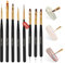 Aokitec Lot de 8 Pinceau Nail Art Ongles, 11 fonctions, Pinceau Ongle, Pinceaux Ongles pour vernis à ongles UV, gel de construction, polygel, peinture par points, motif de ligne, Couleurs noires