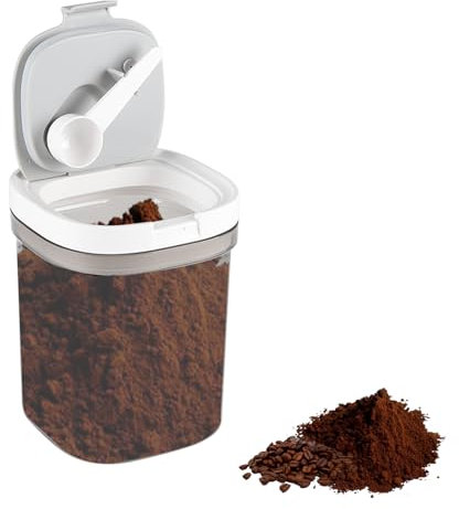 Gzsekken Coffee Bean Storage Container,Airtight Coffee Container with Lid & Scoop,1300 ml BPA Free Plastic Kitchen Food Storage Container for Ground Coffees, Spices, Herbs, Candy, Snacks-Large