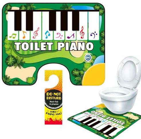 Generisch Toilette Klavier Musikmatte, Toilettenklaviermatte | Badezimmerboden klingende Teppich | Elektronische Klavierbodenmatte für Töpfchen mit einem rutschfesten Wasserdichten Rückstand