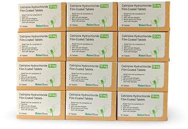 12 Months Supply Hayfever Allergy Relief Cetirizine 10mg x360 Tablets (12 Boxes) RelonChem
