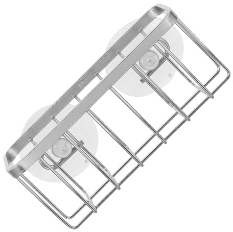 FUNNETOYU Soporte Estropajo Fregadero con Ventosa Organizador De Fregadero De La Cocina En Acero Inoxidable Sin Taladro para Esponja Jabón Paños Y Accesorios 5.70X2.40X2.16In