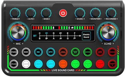Vdaxvme Carte son USB pour podcast Music Studio Live Broadcast - Micro dynamique - Son Hifi pour streaming et jeu