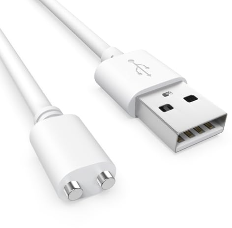 Sinoacc 2 Pin 5MM Magnetic USB DC Fast Charging Cable - 0.8M Replacement Charging Cord for Rechargeable Toys, Dog Trackers, Electric Toothbrushes, Facial Cleansing Brushes - 5mm(0.2inch)