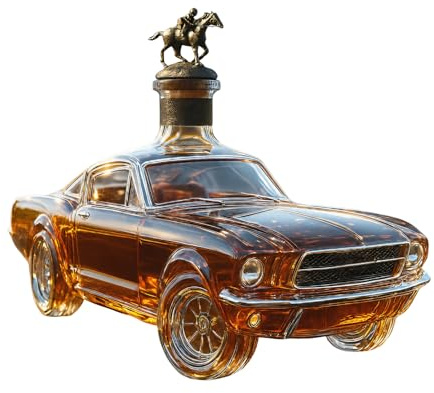 Sports Car Whiskey Decanter Set, 300ml Hand-Blown Racing Car Shape Bottle | Glass, with Funnel, for Home Bar/Party, Unique Gift