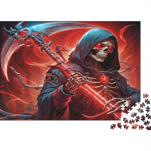 1000 Teile Dunkler Sensenmann Puzzle für Erwachsene Papier Geduldsspiel Totengräber Puzzlespiel Wanddeko Geschenk 70x50cm/1000pcs