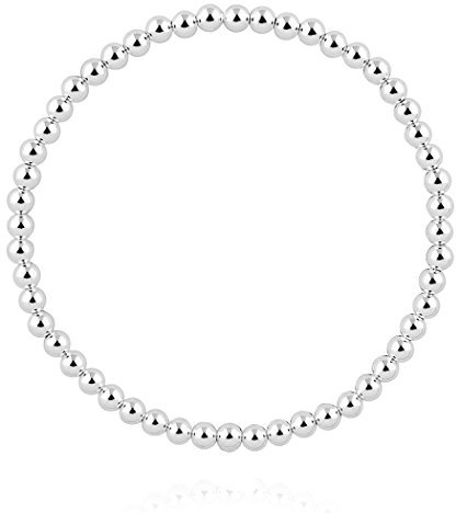 Nenalina Damenarmband mit 4 mm SilberKugeln aus 925 Sterling Silber, elastisch, 873012-000