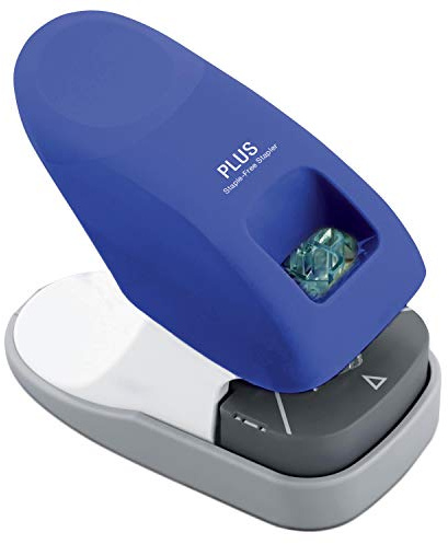 Plus Paper Clinch Desktop Staple-Free Stapler, Blue