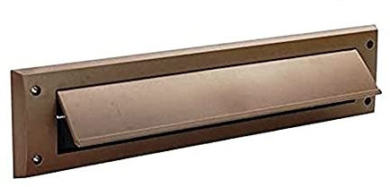 Merriway BH05983 StormSeal Letter Mail Box Brush Cover Draught Excluder with Flap for Internal or External Use, 343 x 80mm (13.1/2 inch x 3.1/8 inch) - Brown