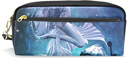 jstel Fee Magic Schmetterling Pilze Schule Bleistift Tasche für Kid Jungen Kinder Teens Stifthalter Kosmetik Make-up-Tasche Frauen Haltbare Stationery Pouch Bag großes Fassungsvermögen