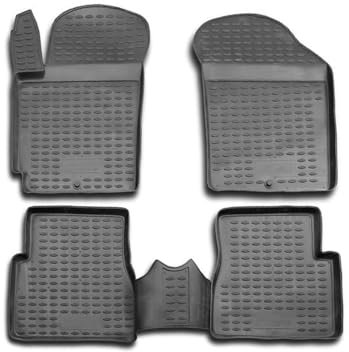 OMAC Gummimatten Fußmatten kompatibel mit Kia Picanto 2004-2011 TPE Automatten Schwarz 4X
