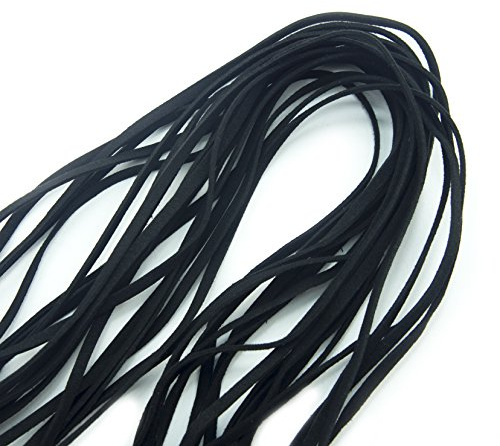 HAND® schwarz 5 mm Wildleder Trim für Bekleidung und Zubehör Verzierung, Jacke, Tasche und Schuh Fransen, Armbänder etc. - 10 m