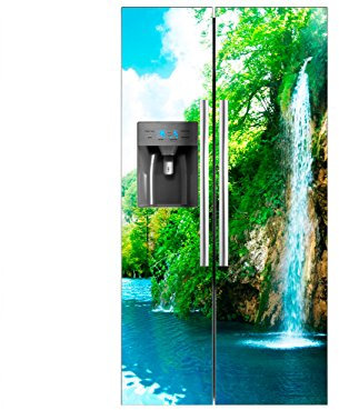 Vinilo Frigorífico Americano Cascada | 90x180cm | Varias Medidas | Pegatinas de Nevera Económicas y Elegantes | Vinilo Nevera
