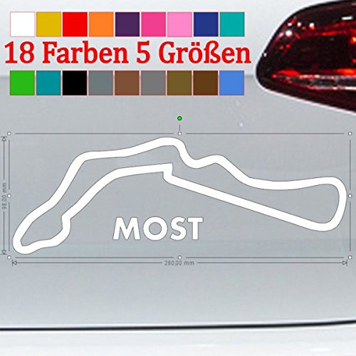 Most Rennstrecke Sticker Tschechien Racingtrack Umriss Layout 18 Farben 5 Größen
