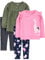 Simple Joys by Carter's Girls' 4-Piece Long-Sleeve Shirts and Pants Playwear Set, Black/Navy Floral/Olive/Pink Dinosaur, 18 Months