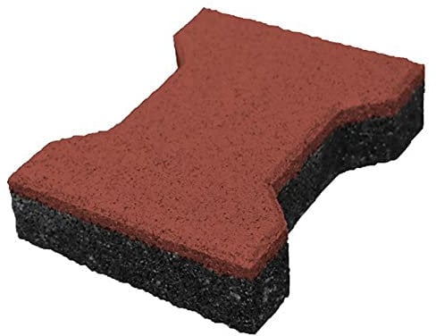 Vivol Gummiziegel 43 mm H-Form - Rutschfester Fallschutz Bodenbelag für Sport-, Spielplatz & Stall (Rot)