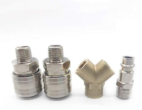 Powerful Tools Airline Euro 3 Way Quick Release 1/4 Air Line Hose Splitter Connector Airline Coupling for Compressor Air Hose
