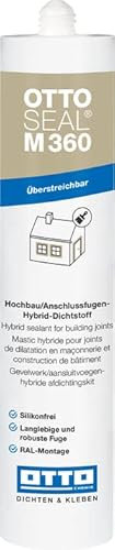 OTTOSEAL M 360 Hybrid-Dichtstoff für Hochbau/Anschlussfugen C04 schwarz 310ml – Überstreichbar & silikonfrei – perfekt für die RAL-Montage Innen & Außen