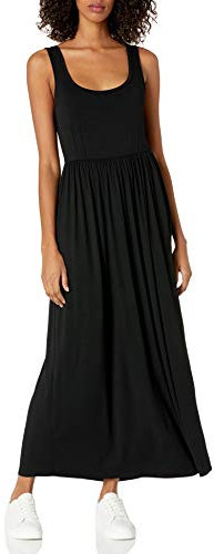 Amazon Essentials Women's Waisted Maxi Dress (Available in Plus Size), Black, XL