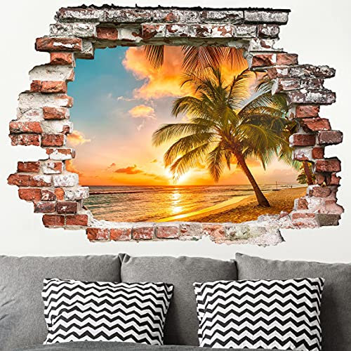 Bilderwelten 3D Wandtattoo - Sonnenaufgang am Strand, Größe:30cm x 40cm