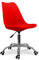 Chaise de Bureau Scandinave à roulettes Hauteur Réglable, Pied métal chromé, Coussin d'assise intégré, Pied métal chromé, Rouge