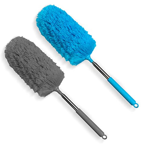 TIMIVO Mini Microfiber Duster for Cleaning, Hand Duster with Extension Pole, Washable Small Duster for Car Interior, Office, Furniture