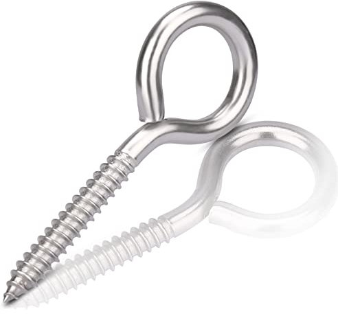 MOGADEE® Viti Con Occhiello in Acciaio Inox M8 100 mm, Gancio Ad Anello per Amache, Tende Da Sole, Poltrone Sospese, Sedie A Dondolo