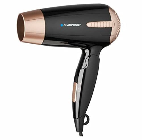 Blaupunkt HDD301BK Haartrockner mit zwei Gebläsestärken 1200 W Drei Temperaturniveaus Klappbarer Griff Kaltluft-Funktion Schwarz/Kupfer