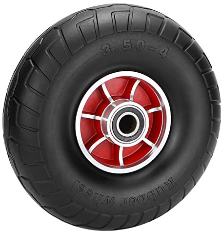 LIGUOYI Pannensicheres Rad - 3.50-4 Ø 250mm/3.00-8 Ø 350mm Vollgummi Ersatzräder Für Schubkarre - Alufelgen Bohrung 20mm Kugellager - Tragkraft 300kg - Für Industrie/Handel/Landwirtschaft/DIY
