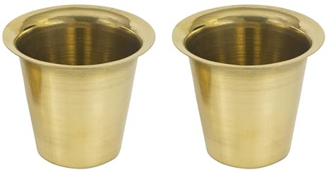 Spillbox South Indian Brass Coffee Cup/Tumbler, Madrasi Filter Coffee Tumbler, Kumbakonam Coffee Cup/Tumbler- (2)