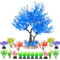 BEGONDIS Aquarium Dekoration Blauer Baum Set, 18 Stück künstliche grüne Wasserpflanzen Seegras Kunststoff, für alle Fische und Haustiere.