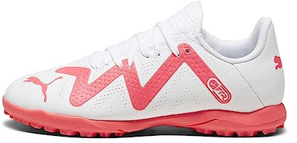 PUMA Jungen Unisex Kinder Future Play TT JR Fussballschuh, White-FIRE Orchid, 29 EU