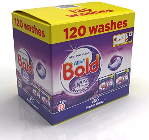 Bold All in One Pods with built in Lenor softener Lavender & Camomile, 120 Count